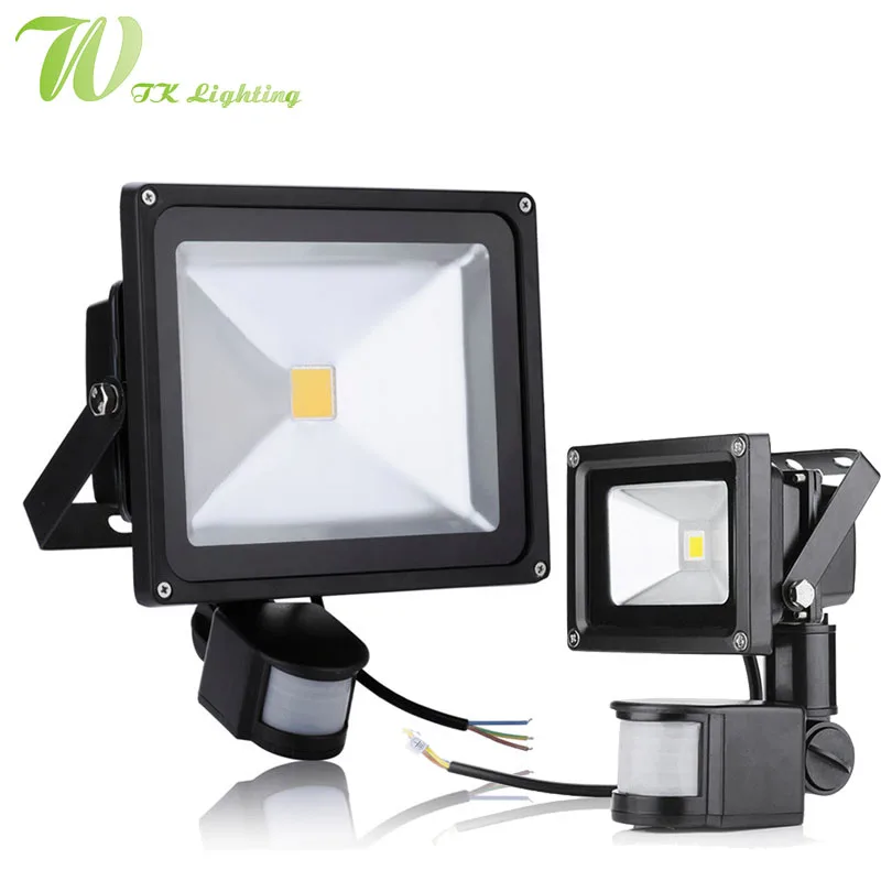 LED PIR Motion Sensor Floodlight 10 Вт 20 30 50 СВЕТОДИОДНЫЕ Лампы 85-265 В Индукции Наружного