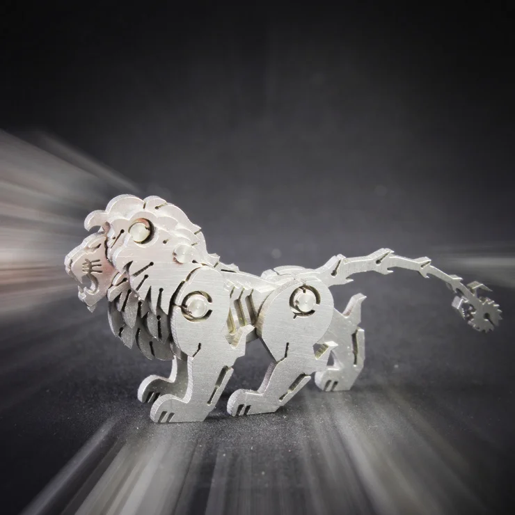 3D металлическая модель Съемная повезло God Beast Льва готовый продукт не сборки