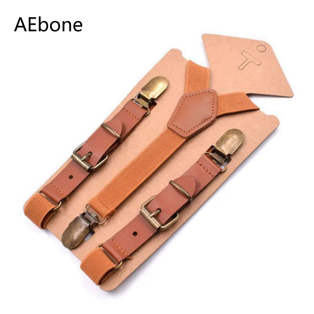 AEbone От 1 до 9 лет Tirantes Bebe Детские подтяжки для мальчика коричневые кожаные детские штаны 2*75 см подтяжки бежевый подтяжки Sus36