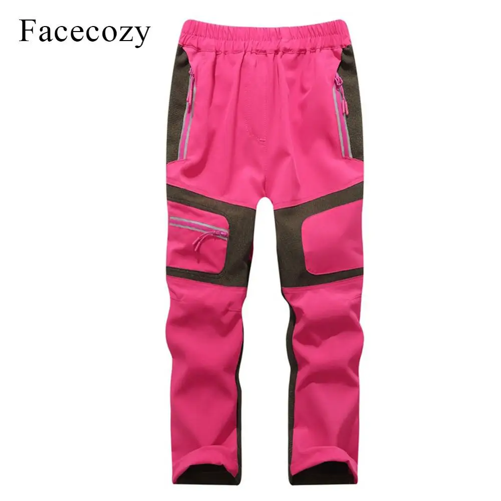 Facecozy, новые детские летние спортивные штаны для улицы, быстросохнущие тонкие дышащие штаны, студенческие штаны для мальчиков и девочек - Цвет: Watermelon Red