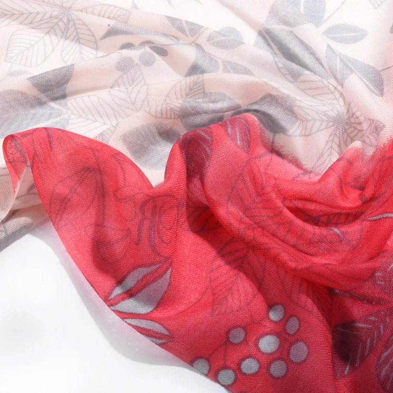 2017 Мода Осень Зима Марка Цветы Саржа Печатных Кашемировые Шали Нескольких Цветов