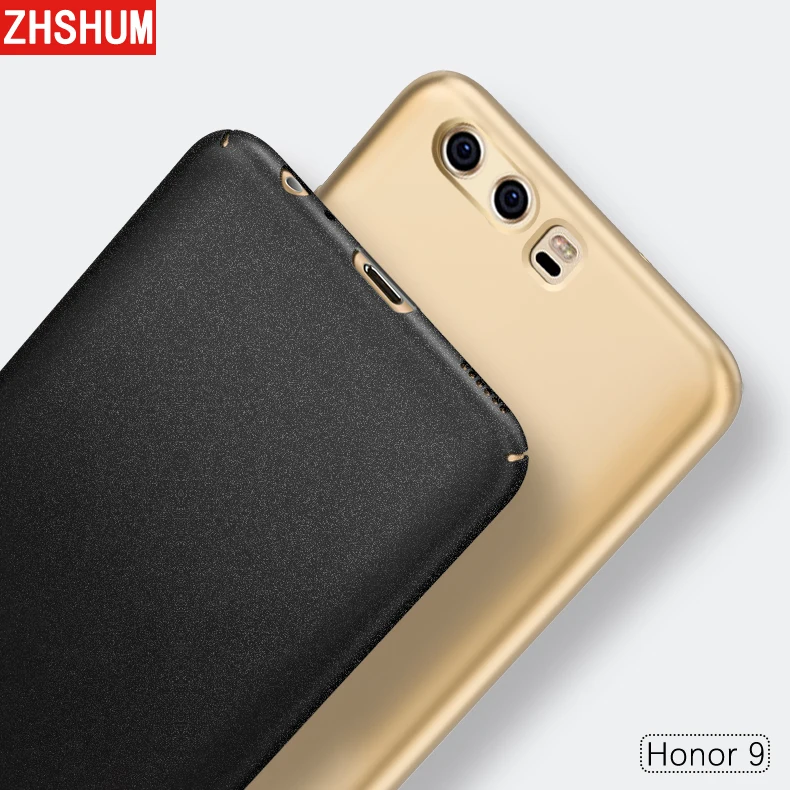 Zhshum Роскошный чехол для Huawei Honor 9 матовый жесткий пластик кожаные чехлы телефонов