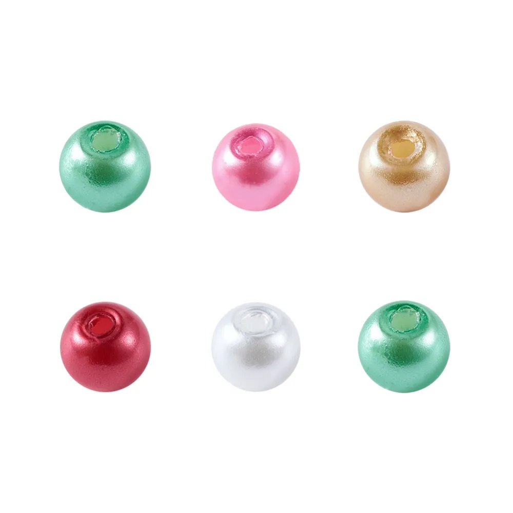 Бусины рождественские из перламутрового стекла 4/6/8 мм|glass pearl beads|pearl beadspearl glass beads |
