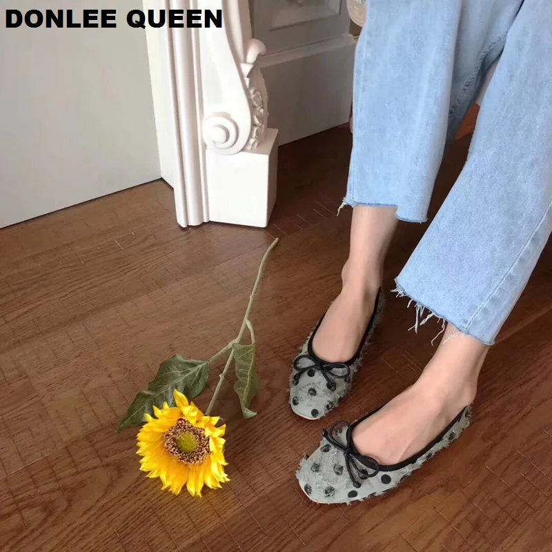 Женские балетки на плоской подошве модные повседневные Мокасины с бантом в