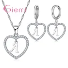 Простой дизайн в форме сердца с надписью Первая буква из стерлингового серебра 925 пробы, аксессуары, подвеска, ожерелье, серьги