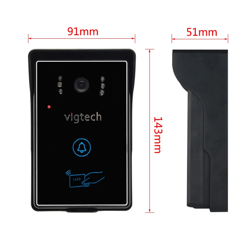 Vigtech домашняя 7 ''ЖК видео домофон комплект 700TVL RFID Водонепроницаемая ИК камера
