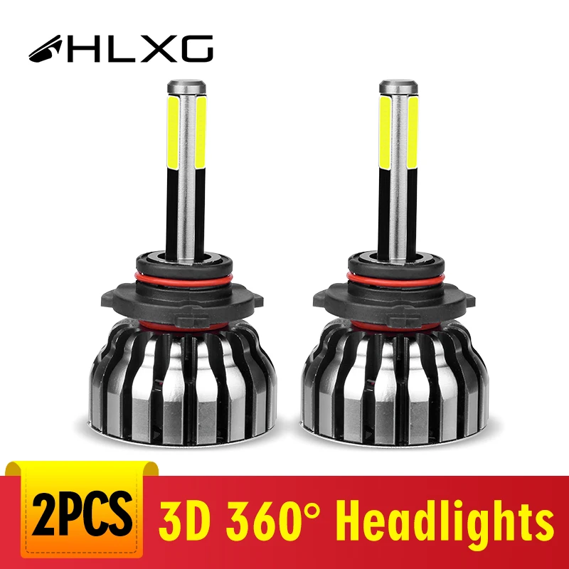 3D h7 светодиодные лампы 4 стороны автомобильный светильник turbo led h4 h11 9005 9006 hb4 h1 h27