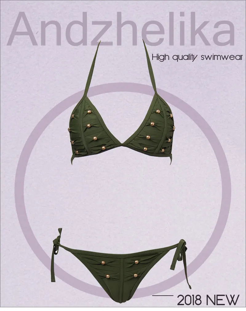 Andzhelika bikini женский купальник бикини с золотыми бусинами AK3303