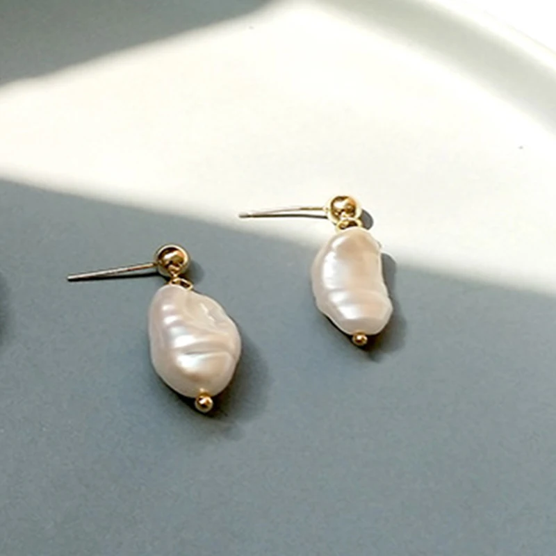 style 3 Best Lady New Ins Trendy Drop Earrings for Women Luxury Freshwater Pearl Wedding Gift Vintage Copper Statement Earrings - Цвет камня: style 3