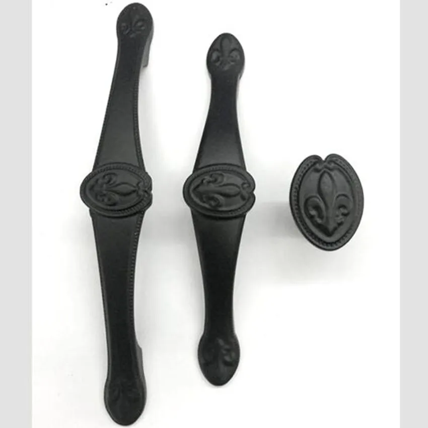 Современные Простые черные ручки для мебели матовые зеркальные дверные античный