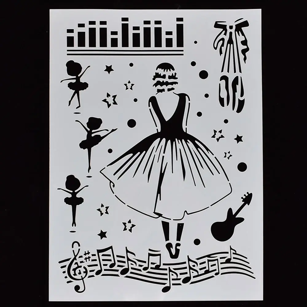 1 шт. музыкальный балетные костюмы для девочек в форме многоразовые трафареты