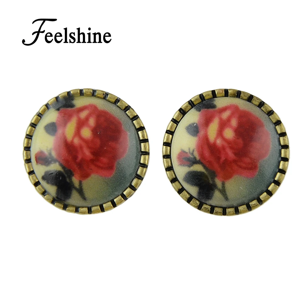 Pendientes Винтаж розы серьги горный хрусталь Мода шпилька Bijuteria ювелирные изделия