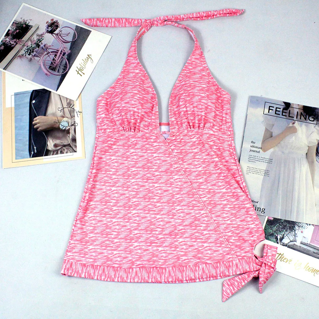 Новый модный пляжный купальник для отпуска женские сексуальные однотонные