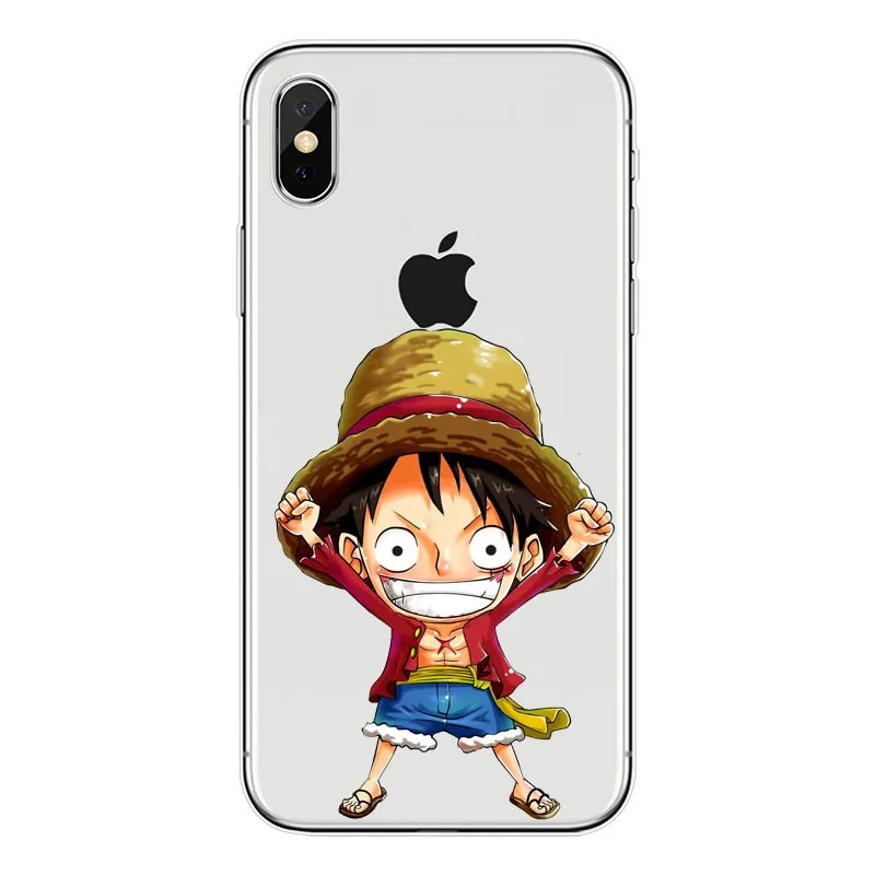 Японский аниме коллаж One Piece Luffy Series силиконовый прозрачный чистый чехол для iPhone 8