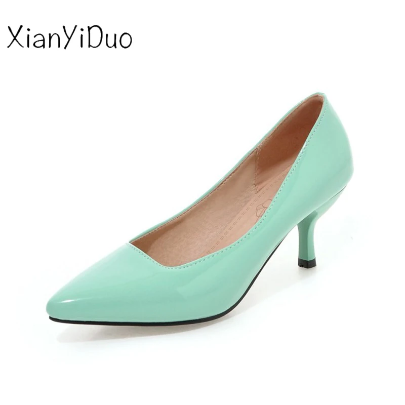 Xianyiduo/2018 весенне осенняя женская обувь пикантные туфли лодочки с острым носком на