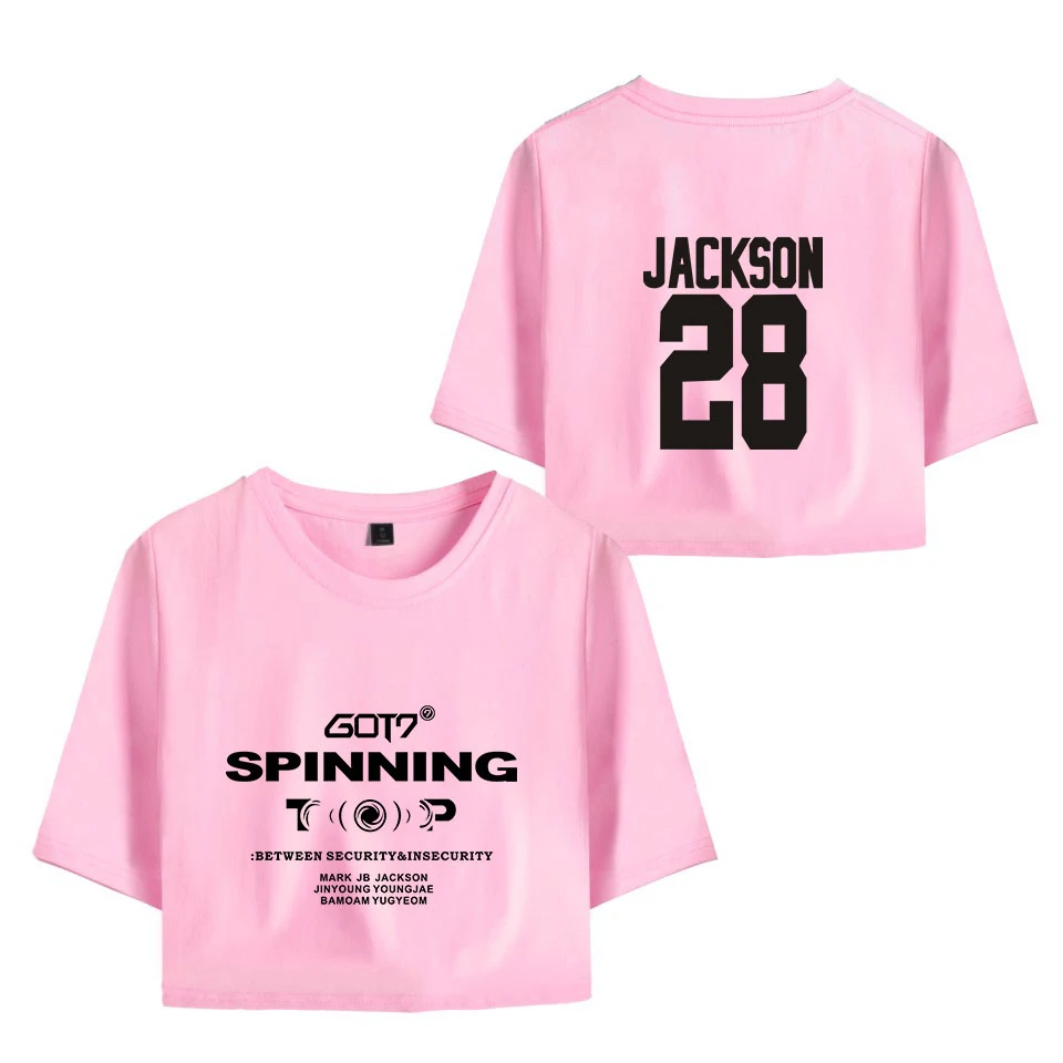 Новинка женский укороченный топ GOT7 с принтом Kpop group 2D модная Сексуальная футболка