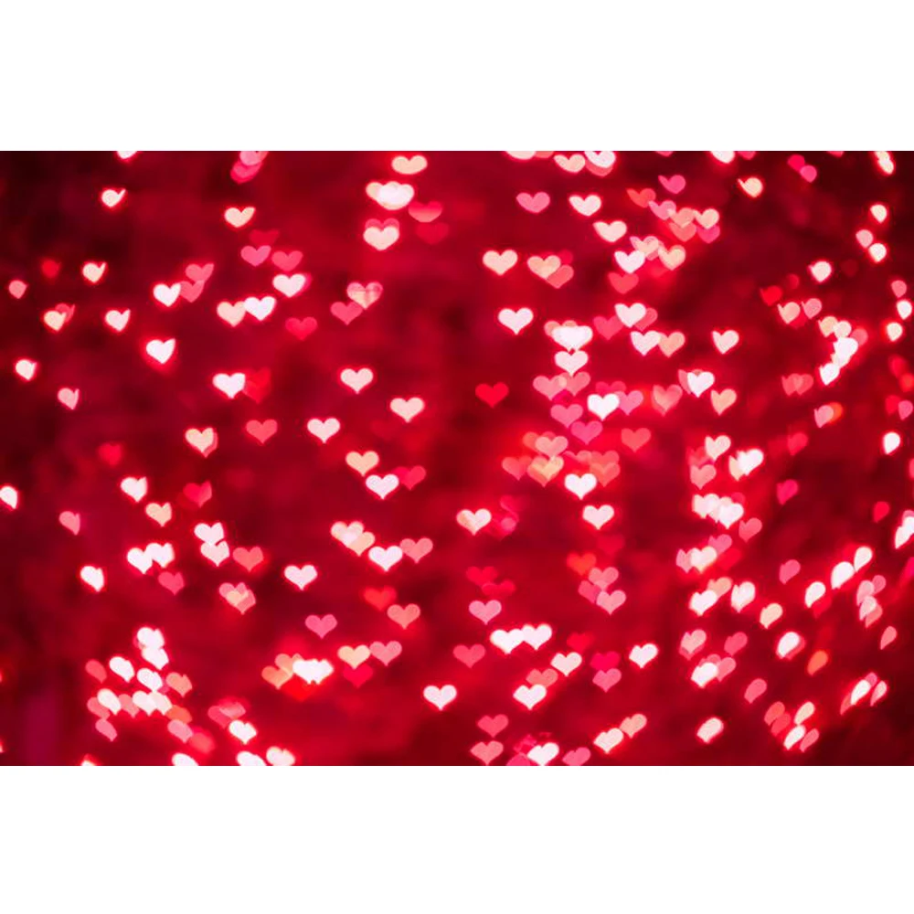 Фотофон Colorwonder с розовыми красными и белыми сердечками 7x5ft Красный Блестящий Фон
