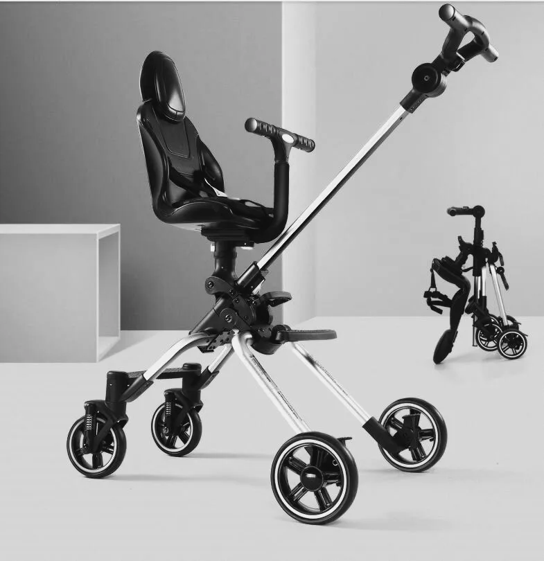 Dsland Doux bebe INBB finfin stok, самокат, детская коляска, 2 стороны, высокая, роскошный зонт, коляска, Трайк, супер стабильный, удобный инструмент для покупок - Цвет: Светло-зеленый