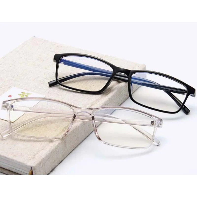 

New Square Eyeglasses Men Women Matte Black Lightweight Optical Plain Glasses Rectangle Clear Sunglasses Frames