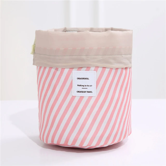 Pink stripes Женская косметичка нужен Макияж сумка Красота Чехол сумка для туалетных принадлежностей дорожный Органайзер чехол для костюма чехол сумка для туалетной бумаги - Цвет: Pink stripes