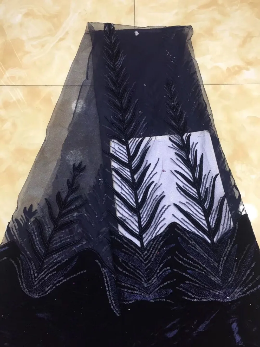 Вышитая Тюлевая кружевная ткань 4 цветов с супер качественной бархатной