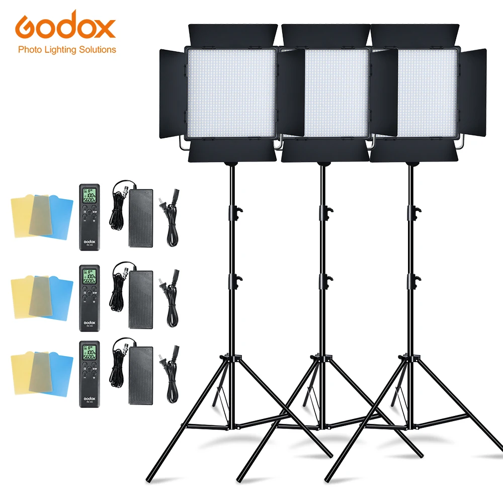 Комплект светодиодных ламп Godox LED1000W 5600 K 3 шт. 2 8 м комплект непрерывного освещения