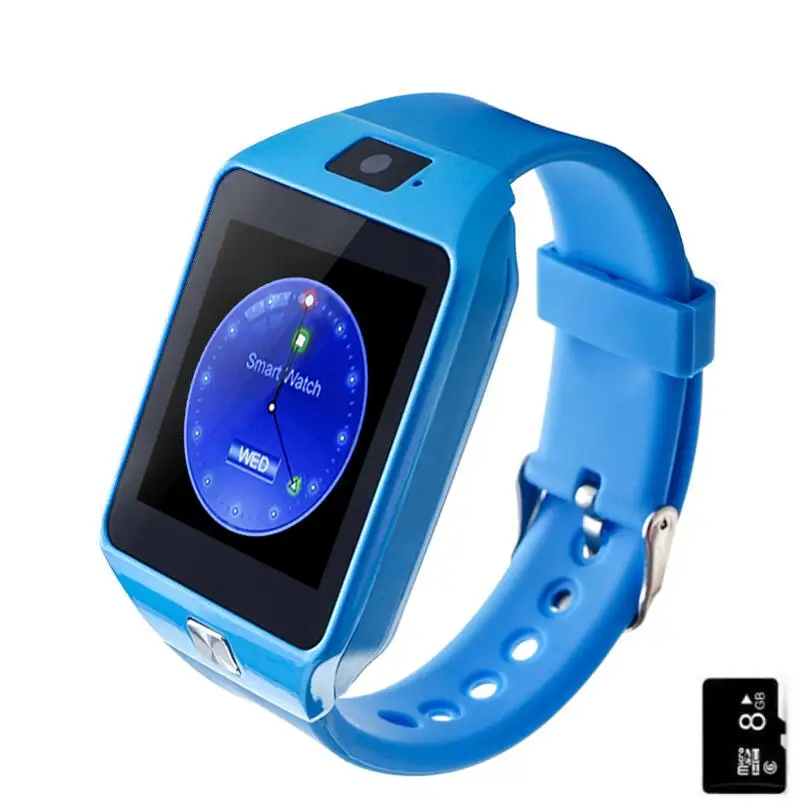 blue 8G 1,54 дюймов сенсорный экран DZ09 Смарт часы детские наручные Смарт часы Bluetooth часы для IOS Android телефон с сим-картой шагомер - Цвет: blue 8G