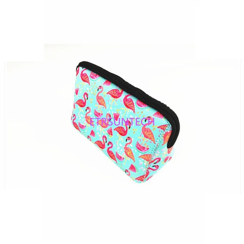 

50pcs/lot 5 Style Flamingos Unicorn Cosmetic Case Wholesale Blanks Neoprene Makeup Bag Women Clutch Bag Accessories