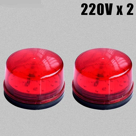 220V X 2pcs Проводная стробовая сирена 12V 24V 220V сигнала Предупреждение светильник флэш-сирена светодиодный потолочная лампа светильник лампа аварийной сигнализации для системы домашней охранной сигнализации - Цвет: 220V X 2pcs