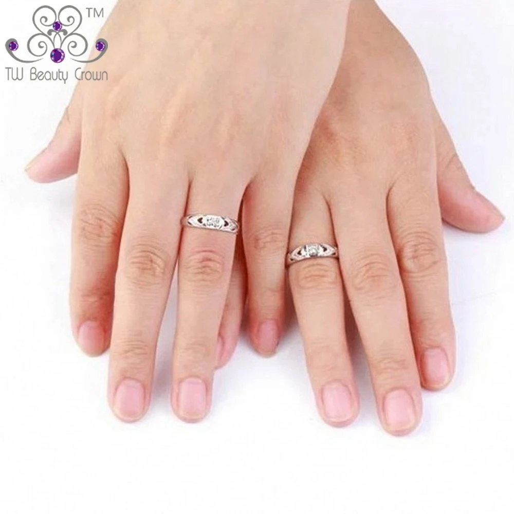 Кольца унисекс из серебра 925 пробы с белым фианитом 1 шт.|finger ring|fashion rings for womenrings women