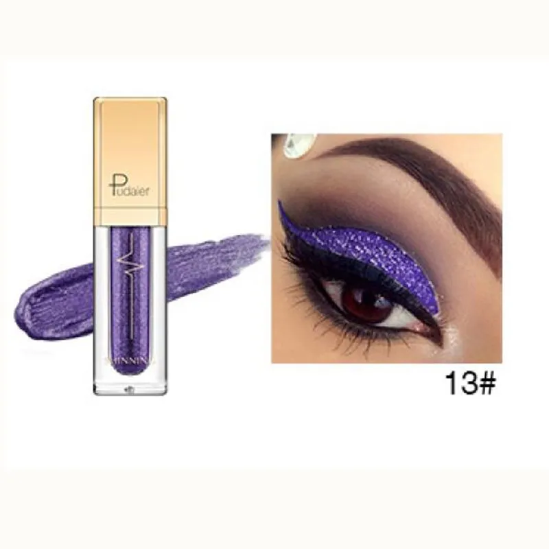 13 Pudaier 18 цветов Shine Smoky Eyeshadow waterproof Dimond Glitter жидкие тени для век женские косметические тени для век подводка для глаз - Цвет: 13
