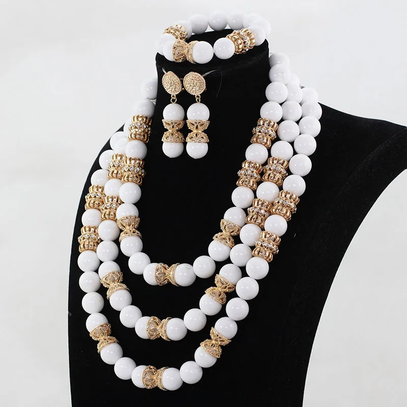 Модные Качественные подвески из натурального камня свадебные бусины белые