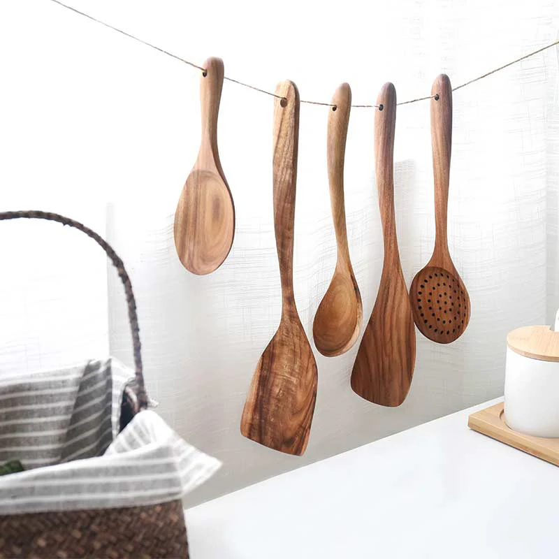 Однотонная деревянная посуда лопатка для еды искусственная кухонная утварь|kitchen