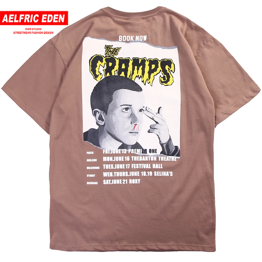 Aelfric Eden THE CRAMPS футболки с буквенным принтом для мужчин 2019 Лето Новая мода короткий