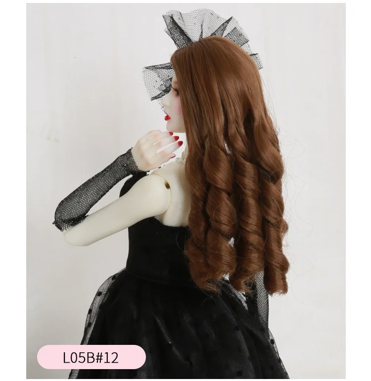 Парик для куклы bjd,, блестящий красивый парик, прекрасный размер 5-6 дюймов, 1/3, высокотемпературные длинные кудрявые парики для куклы bjd L05B