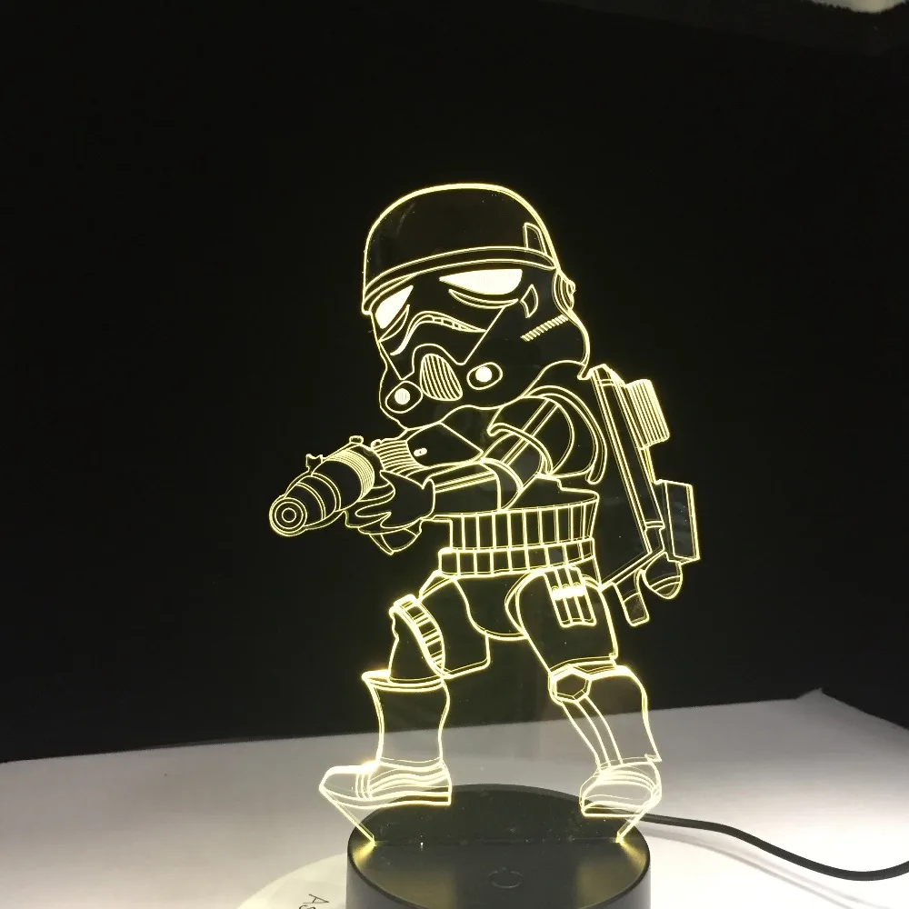 Мультяшная фигурка Дарт Вейдер лампа Звездные войны 3D светодиодный ночник для