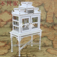 112 scale doll house miniature dollhouse mini white gold bird cage