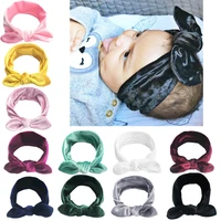 yundfly knotted cotton blend headband newborn turban ear knot head wraps kids headband hair accessories birthday gift