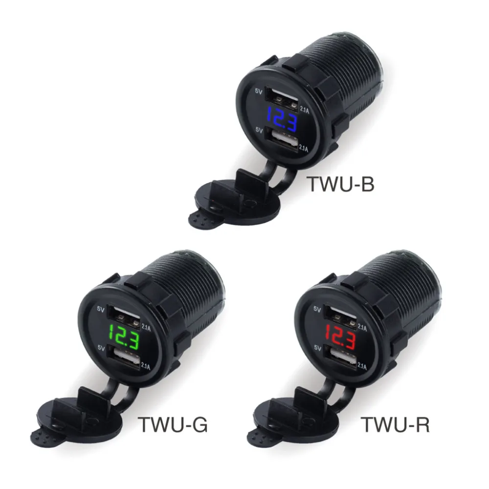 12V 3.1A DC автомобильный Стайлинг мотоцикл двойной USB светодиодный разъем зарядного устройства с кабелем Напряжение Вольтметр Панель