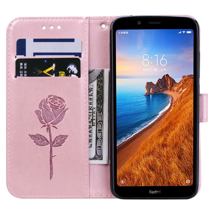 Xiaomi Redmi 7A чехол 5.45 дюймов роскошный цветок розы шаблон кожаный бумажник книга откидной чехол для на Xiaomi Redmi 7A 7 A чехол обложка телефона сумка