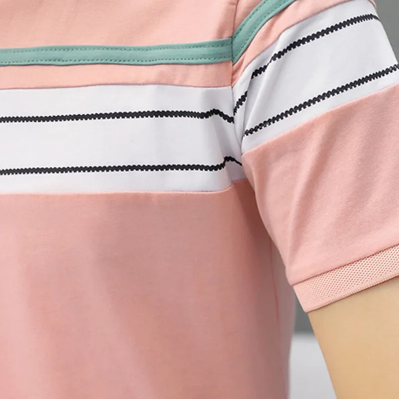 Мужская рубашка поло с коротким рукавом в полоску топы и футболки брендовая