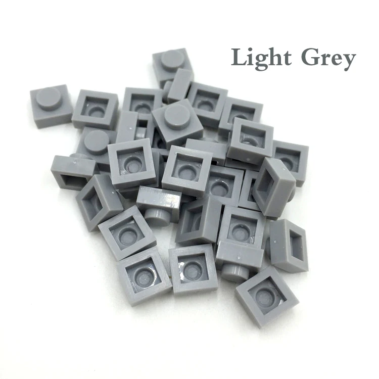 Light Grey Умная пластина 1x1, строительный блок, часть, сделай сам, логотип, qr-код, игрушка для детей, 48 различных цветов, совместима с основным брендом, 3024, 588 шт./лот - Цвет: Light Grey