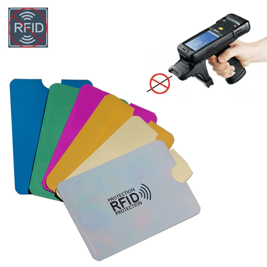 Алюминиевый синий лазер Анти Rfid кошелек Блокировка ридер замок банк держатель для карт ID банковский чехол для карт бизнес защита металлический кредитный