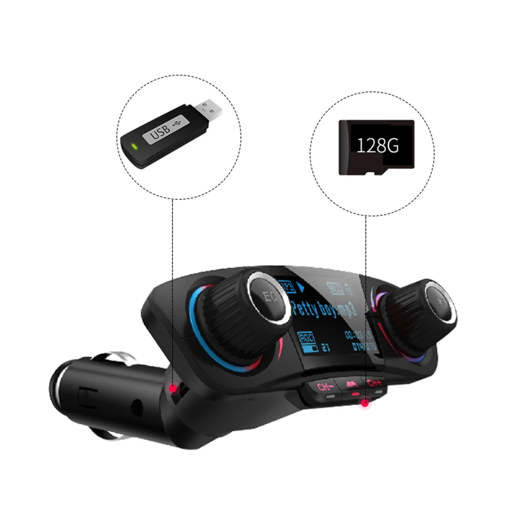 ACCNIC светодиодный беспроводной Bluetooth 4,0 FM передатчик Aux модулятор Авто Аудио MP3 плеер двойной USB зарядное устройство