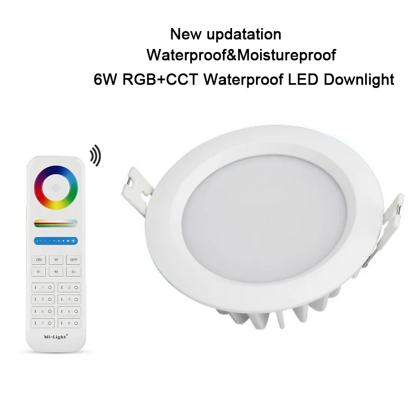 Miboxer FUT063 6 Вт RGB + CCT Водонепроницаемый светодиодный светильник AC100 ~ 240 В FUT089 8-Zone