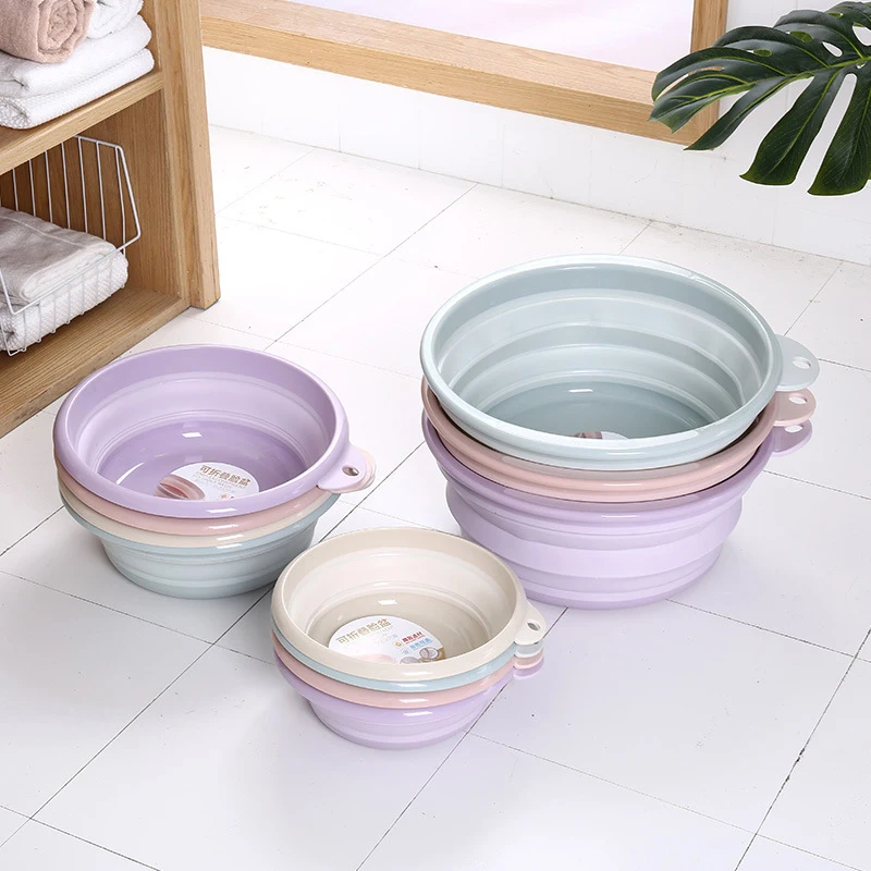 

Portable Folding Bucket Camping Washbasin Folding Basin Silicone Washbasin Collapsible Fishing Car Wash Bucket Cleaning Supplies
