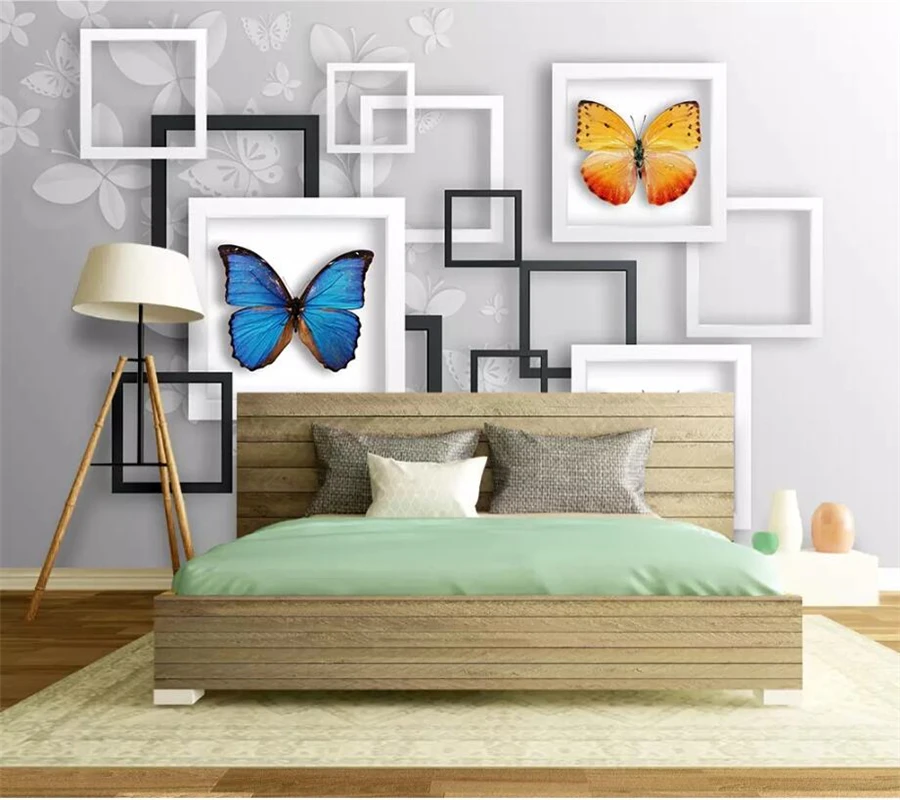 Пользовательские 3D стерео обои Геометрия абстрактная мечта бабочка Гостиная ТВ