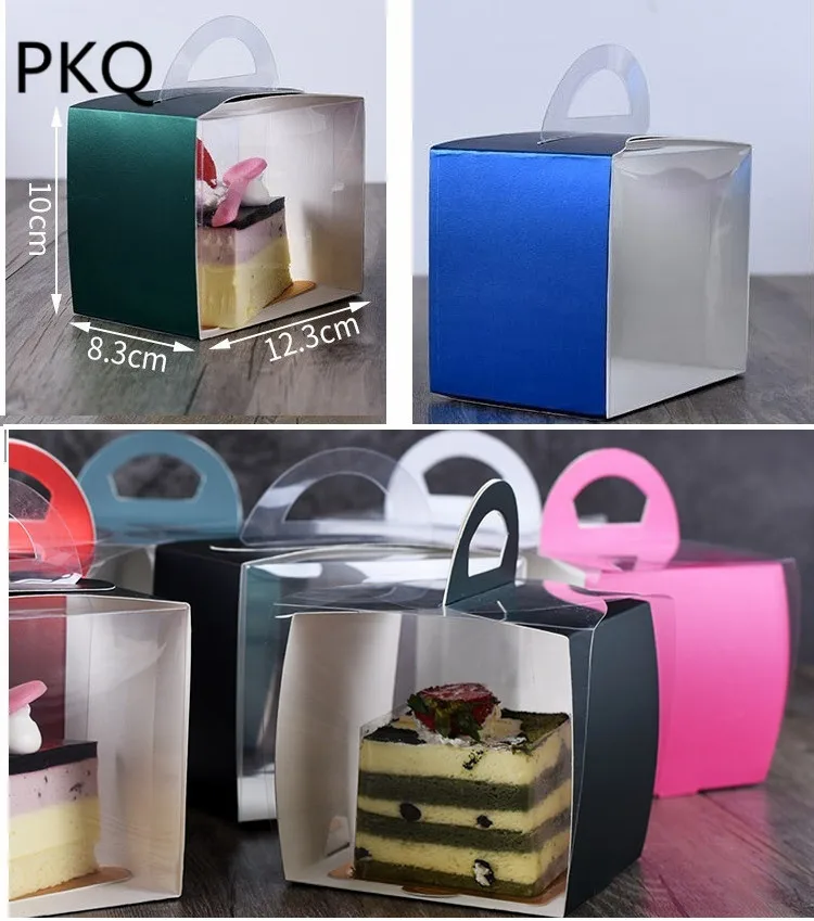 50 шт./лот портативный муссовый торт коробка с прозрачным окном для чизкейка