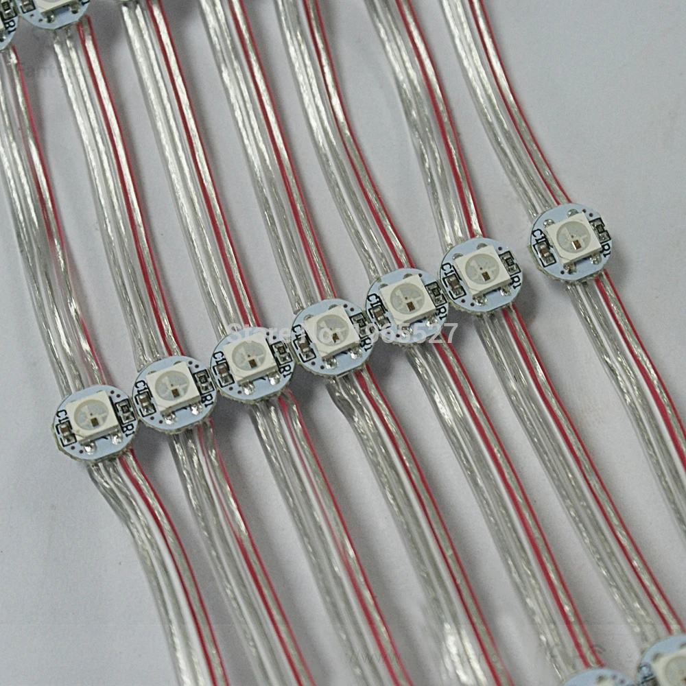 full color 5050 smd rgb WS2811 led string pixel light Round shape 50pcs/string white PCB Non-Waterproof IP20 DC5V input | Лампы и