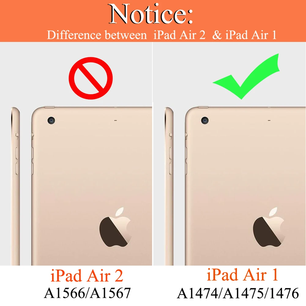 Силиконовый чехол для iPad Air A1474 A1475 A1476 оригинальный умный из искусственной кожи с